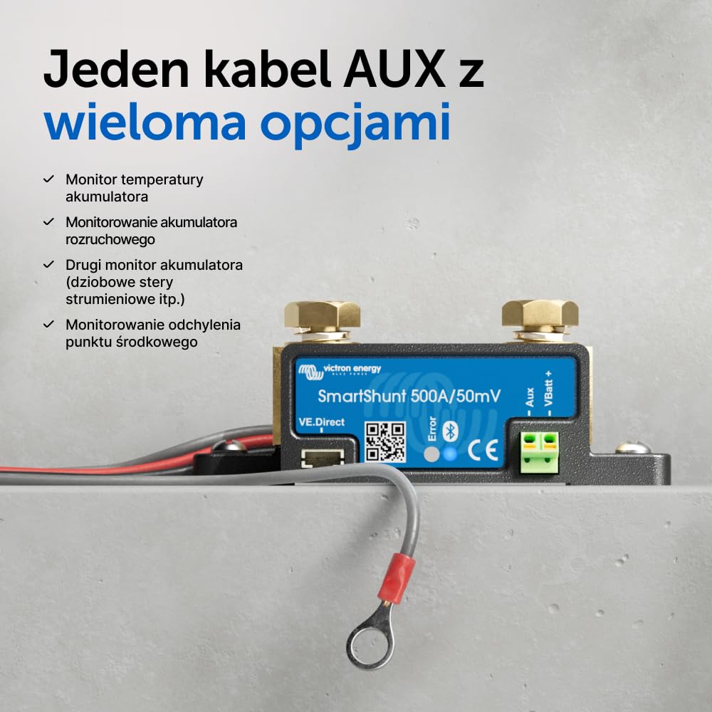 Victron Energy SmartShunt 500 amp Monitor Akumulatorów (Bluetooth) | Victron Smart Shunt z Bluetooth – szczegółowe informacje w aplikacji