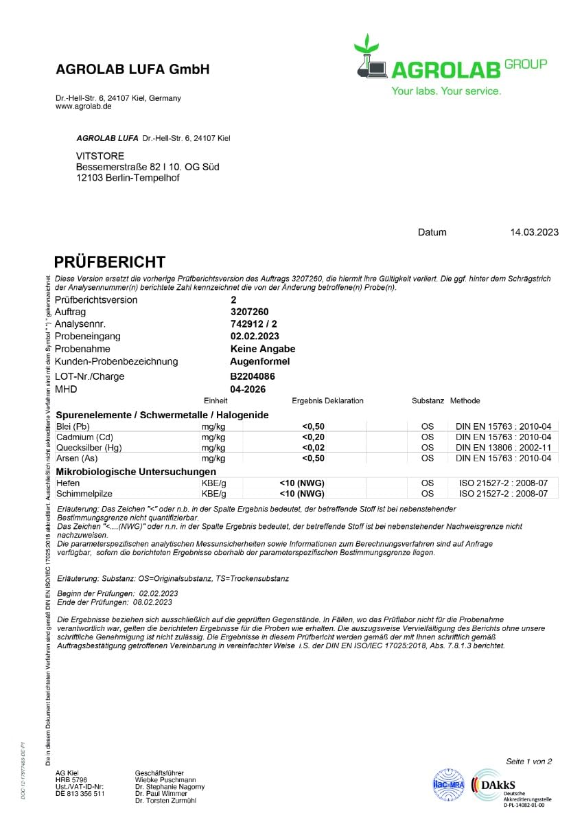 Augenformel Macula Areds - 90 Tabletten - hochdosiert - Trägt zum Erhalt einer normalen Sehkraft bei.