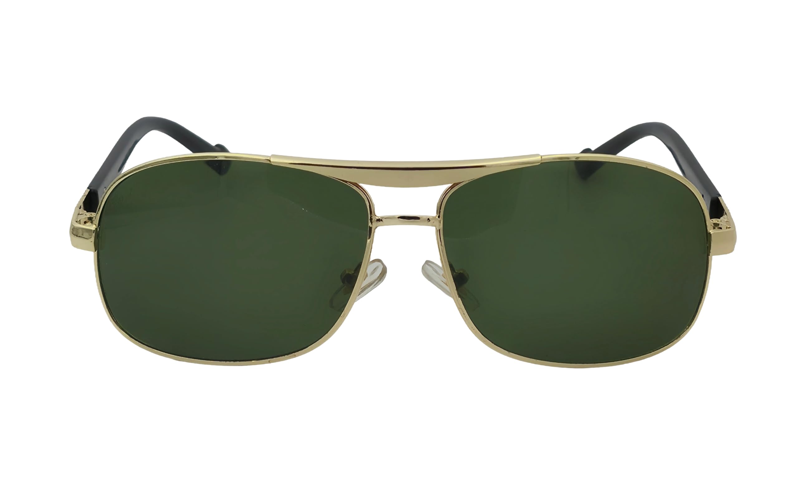 Classic Aviator Sunglasses Gold Frame with Green Lenses & Black Temples | Stylish UV Protection Shades for Men & Women-image-40