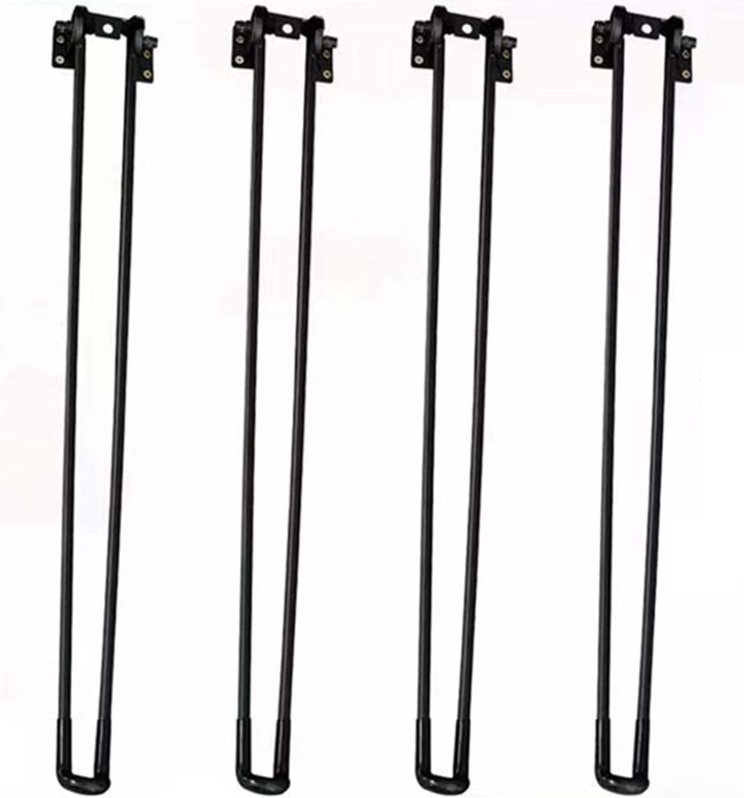 Veters Black 4Pcs Folding Hairpin Table Legs, Iron With Steel, Mid-Century Modern Style, 20-60Cm, Coffee, Laptop, Mini Desk