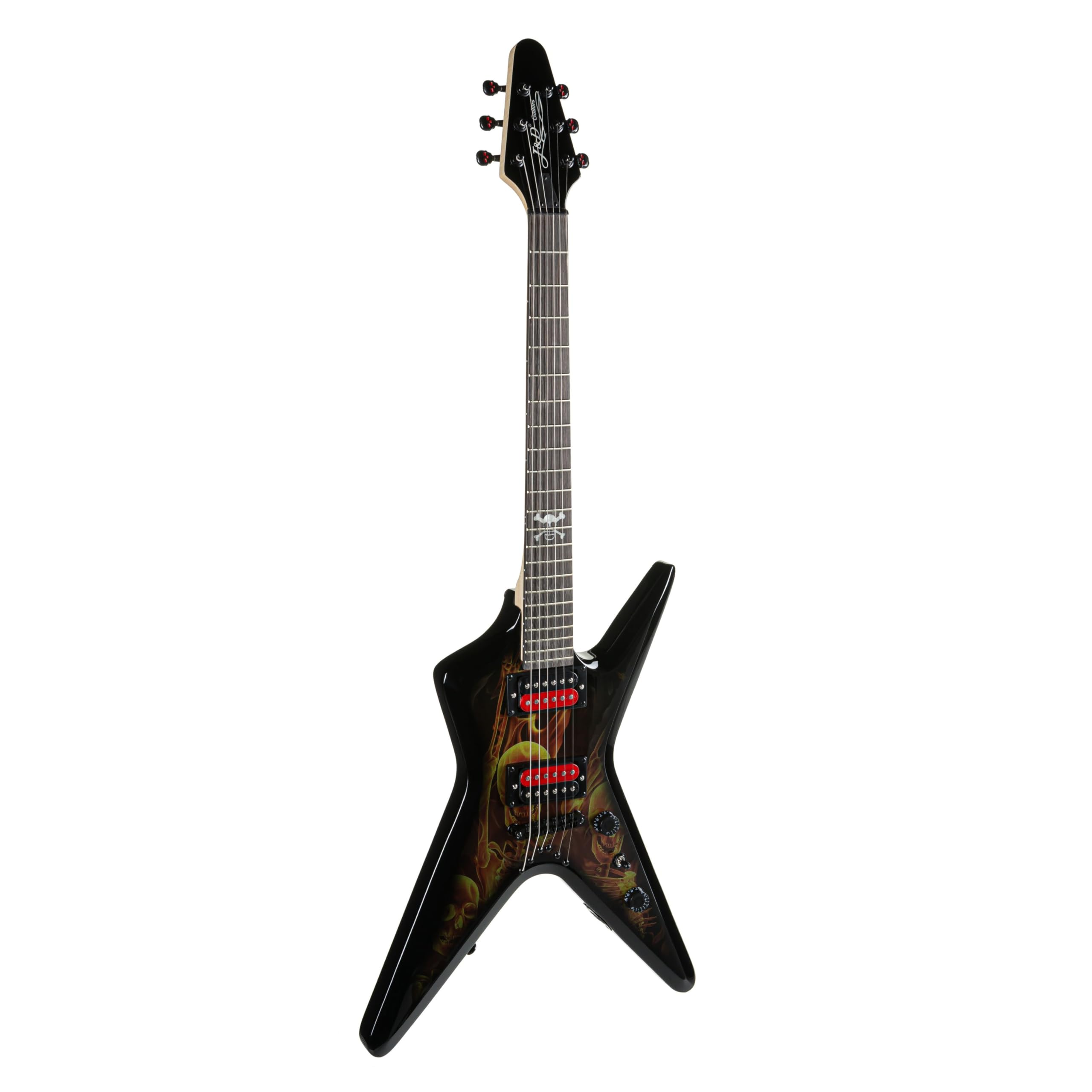 J & D V-200 S Skeleton E-Gitarre, ML-Style, Linde-Korpus, Ahornhals, Composite-Griffbrett, 22 Bünde, High Output Humbucker, Tune-o-Matic Brücke, Schwarze Hardware, Skeleton-Finish