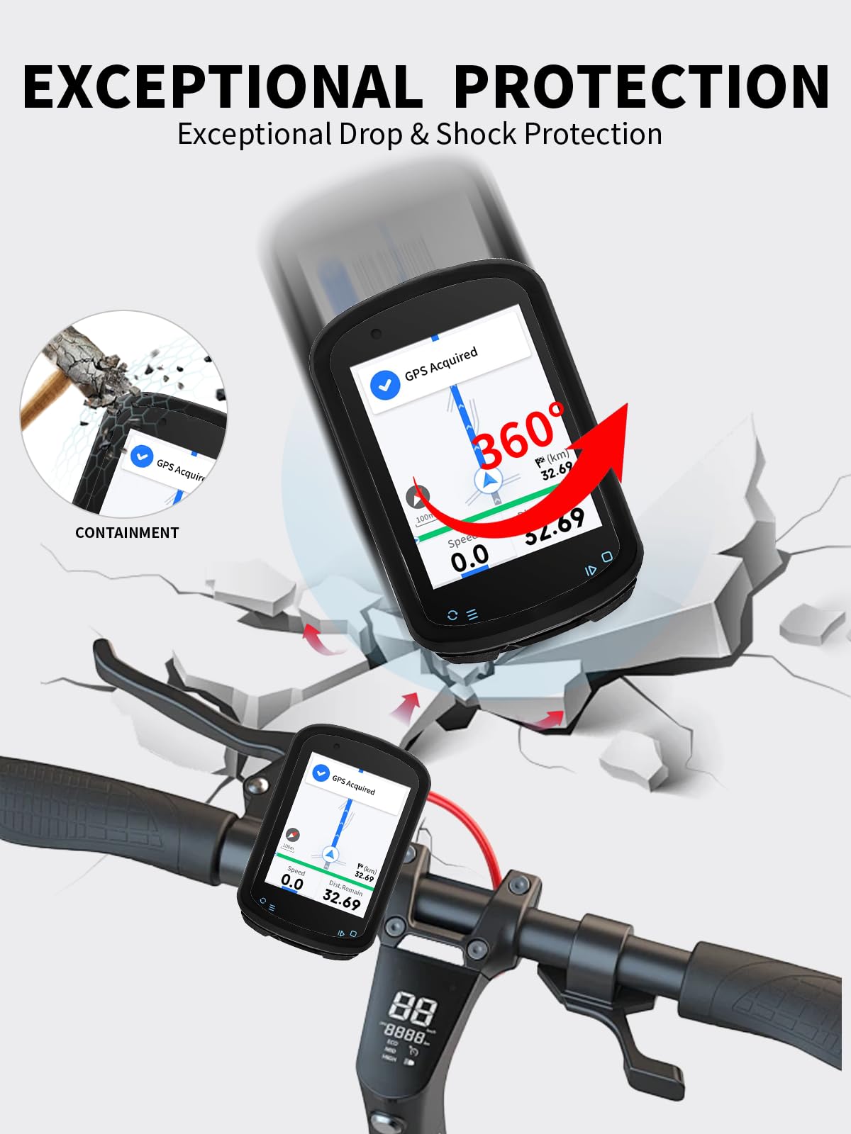 Pokrowiec na komputer rowerowy Geoid CC600 GPS, silikonowe etui ochronne z miękkim ochraniaczem ekranu - odporne na wstrząsy, przyjazne dla skóry i wodoodporne dla zwiększonej trwałości, czarny