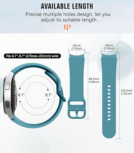 Miniatura 3 de MoKo Compatible con Samsung Galaxy Watch 6 5 4 Band de 1.575 pulgadas, 1.732 pulgadas, Galaxy Watch 5 Pro Band 1.772 pulgadas, Galaxy Watch 6
