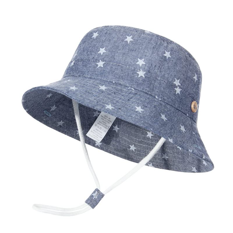 GEMVIE Niños Gorra Pescador de Bebé Sol Protección Algódon Unisexo Gorro Ajustable Plegable Estapado Estrella Verano UV Hat Niña