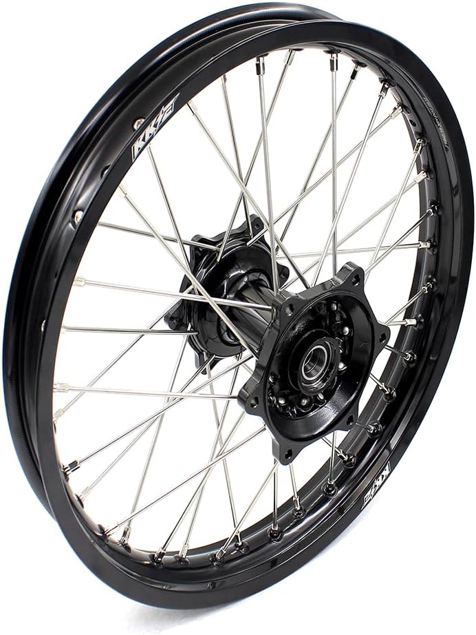 KKE 1.6 * 21/2.15 * 19 MX Casting Off-road Wheels Rims Compatible with YAMAHA YZ125 YZ250 1999-2026 YZ250F YZ450F 2003-2026 YZ250X YZ250FX WR250F WR450F Black Hub/Rim