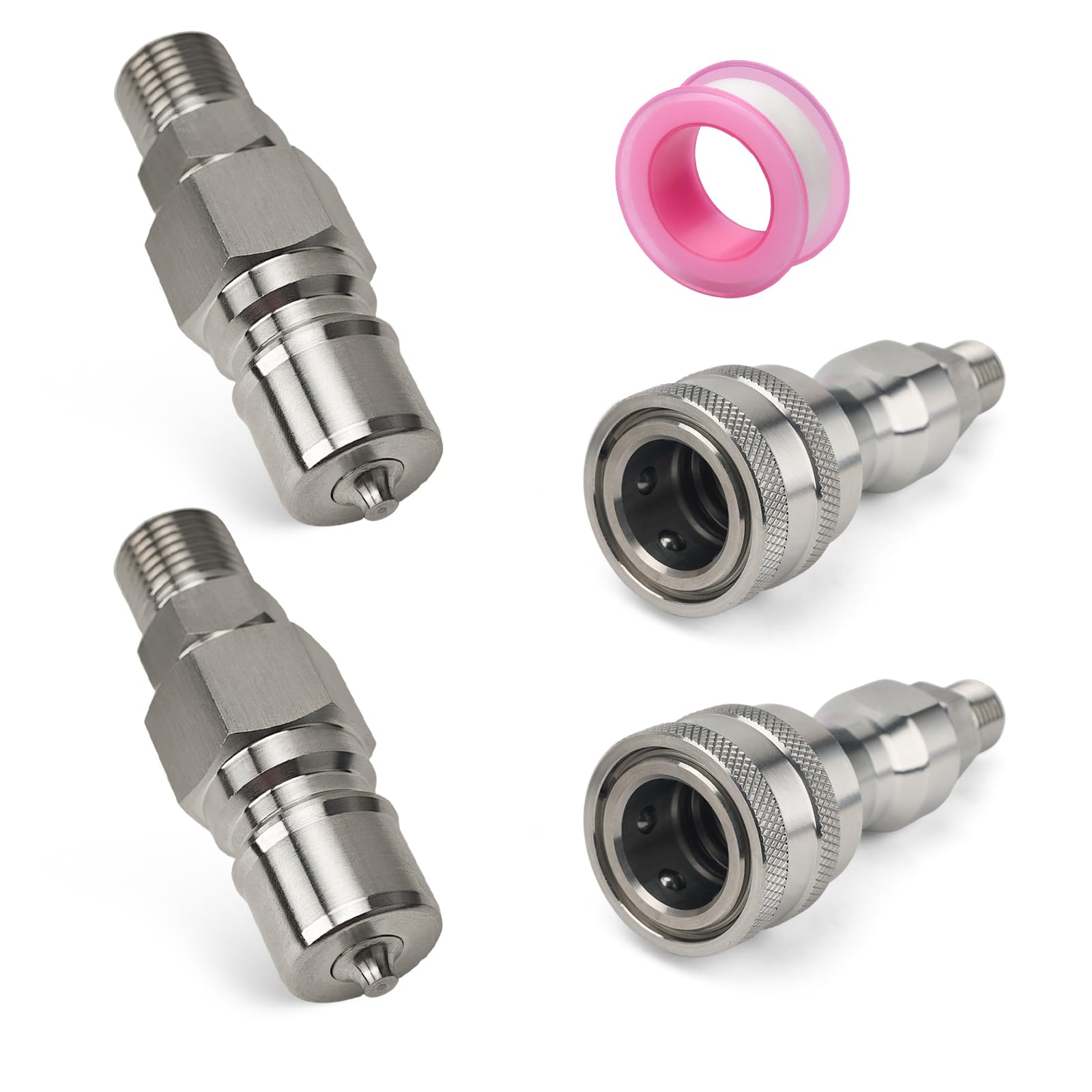 Photo 1 of Joytrace 2Pcs M14-M16 Hydraulic Quick Coupling Adapter for Mini Excavator Hydraulic Hose Pipe Thread Connector Compatible with Most AGT Mini Excavators Well with M16 Ports