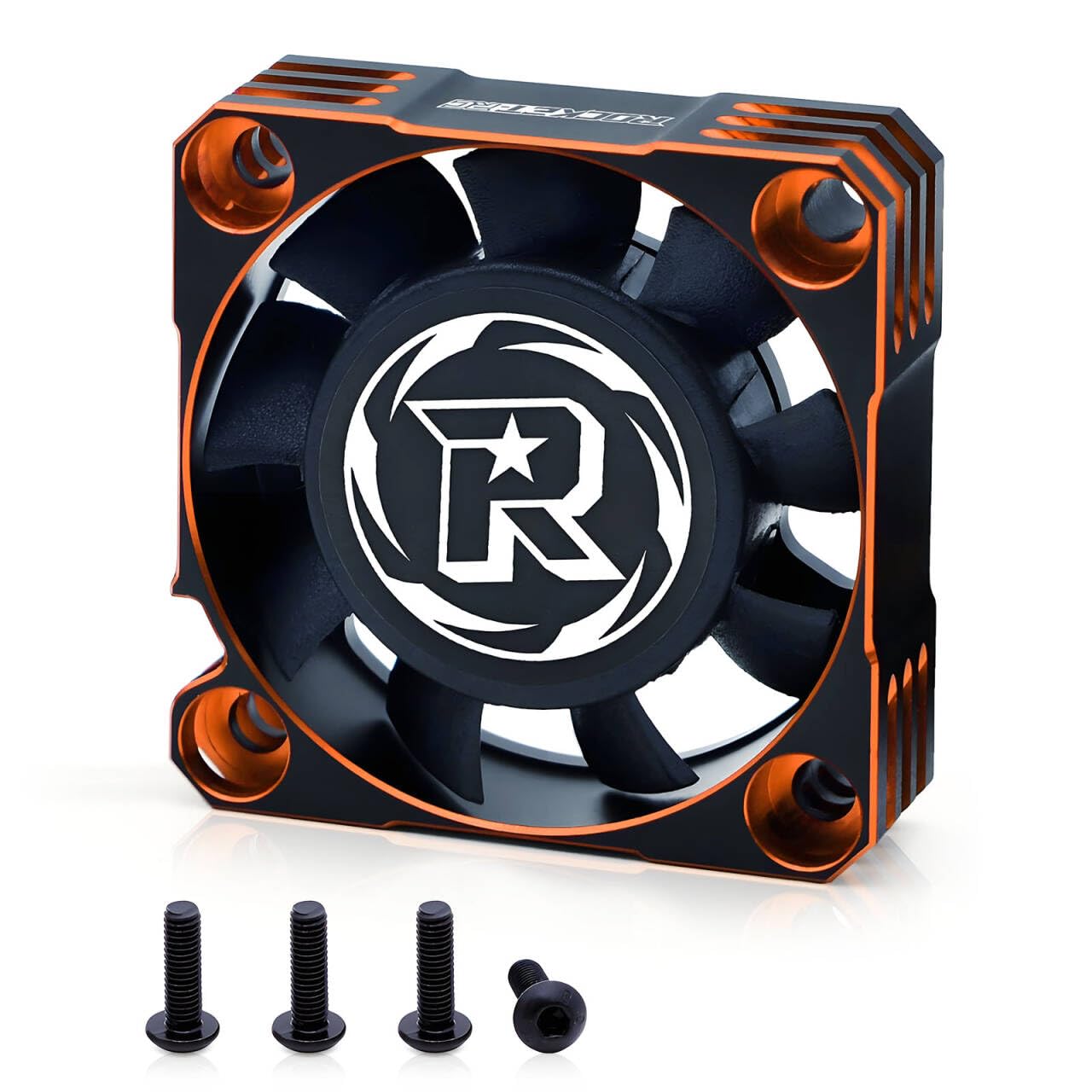 Surpass Rocket RC Cooling Fan 40x40mm 16000RPM Motor Cooling Fan Waterproof ESC Motor Cooling Fan Fit for 1/10 1/8 RC Car Truck(Orange Black)