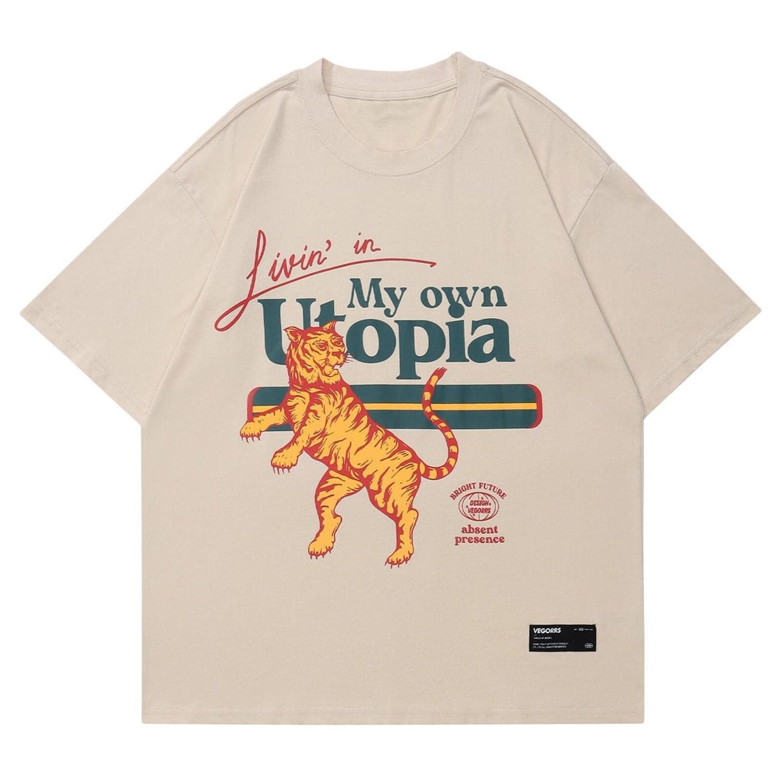 Sponsored Ad - Mens Oversized T Shirts Tees Tiger Graphic Tee Print Cotton Tops Streetwear Casual Shirt