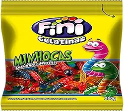 Fini Balas De Gelatina Minhocas 250G
