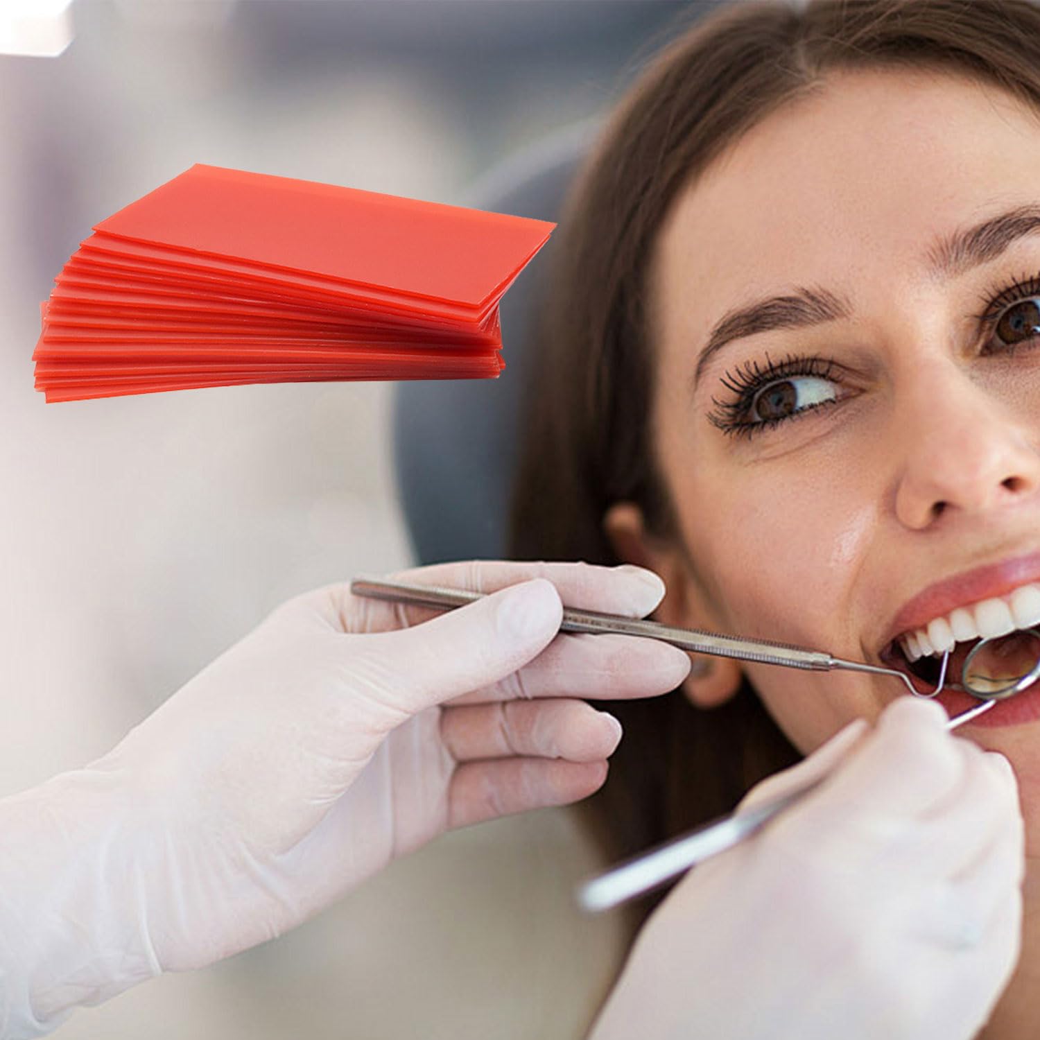 AOVNA 18Pcs Foglio di cera dentale Rosso Base Piastra Ortodontico Materiale ausiliario