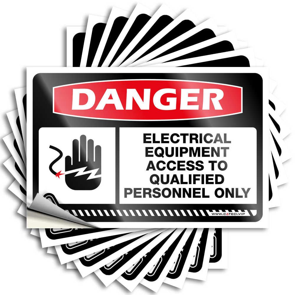 Stickers for Your Car Danger Electrical Equipment Access to Qualified Personnel Only Stickers 10Pcs Tool Stickers Stickers for Car(6X9CM)
