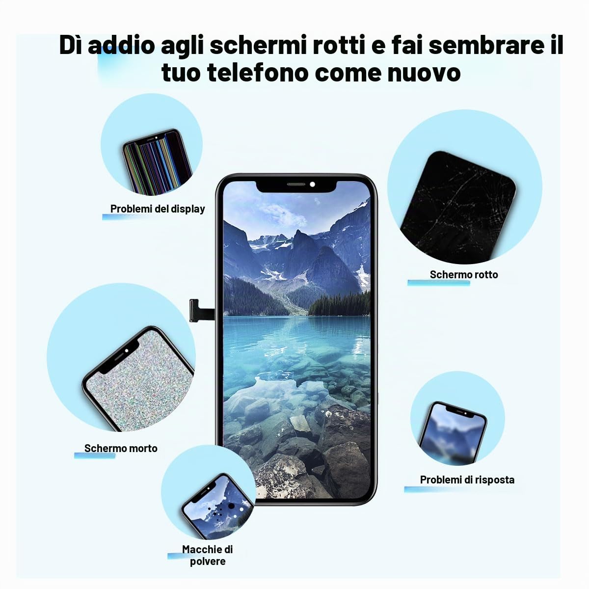 EFaith Schermo per iPhone 12 PRO Max 6.7" LCD Full HD Touch Screen Digitizer Assembly con Kit di Riparazione Completo + Protezione Schermo per A2342, A2410, A2412, A2411