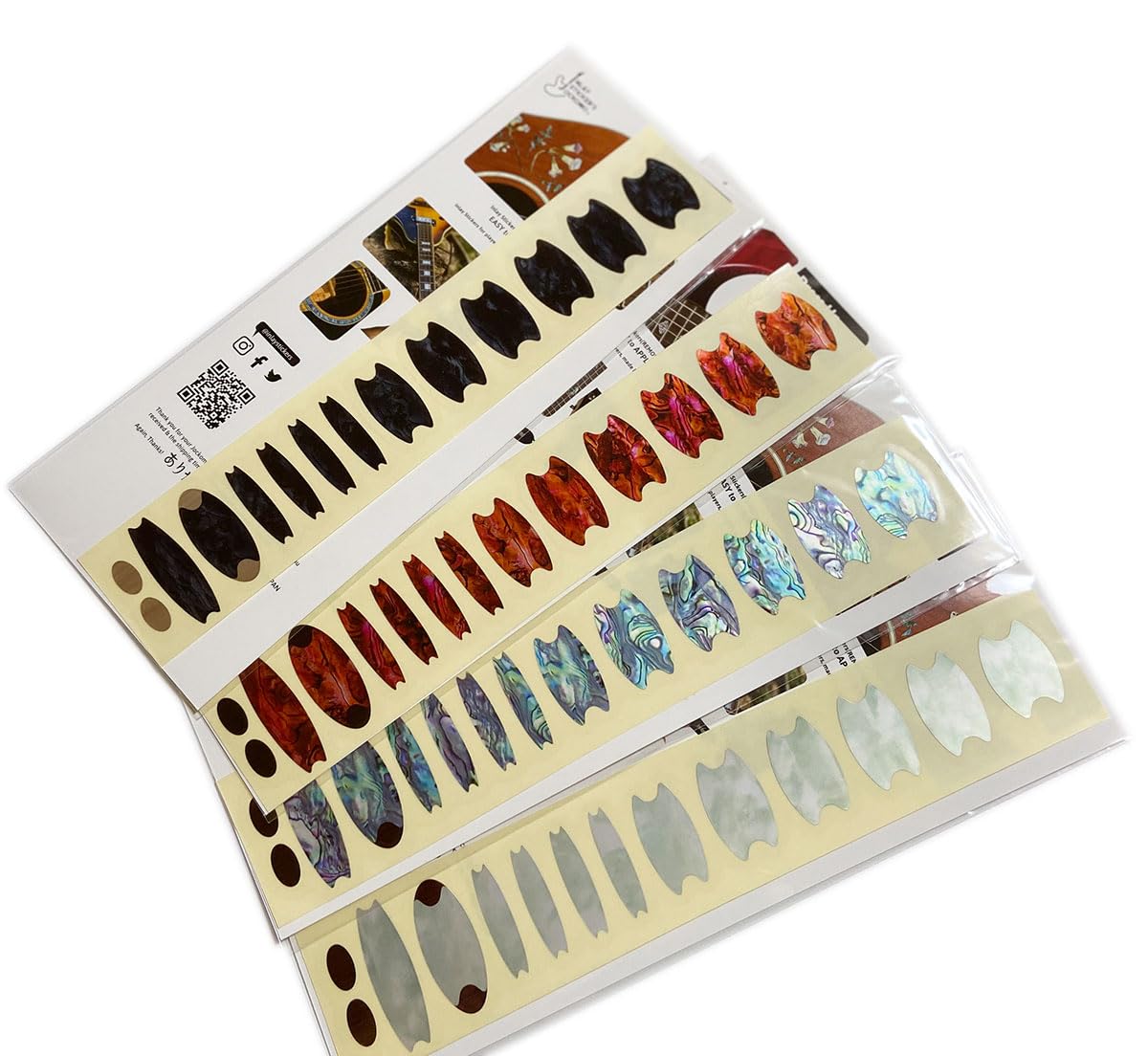 Corone Ovali Mop Per Tasti Adesivi Intarsio In Vinile Per Basso - Foto 3