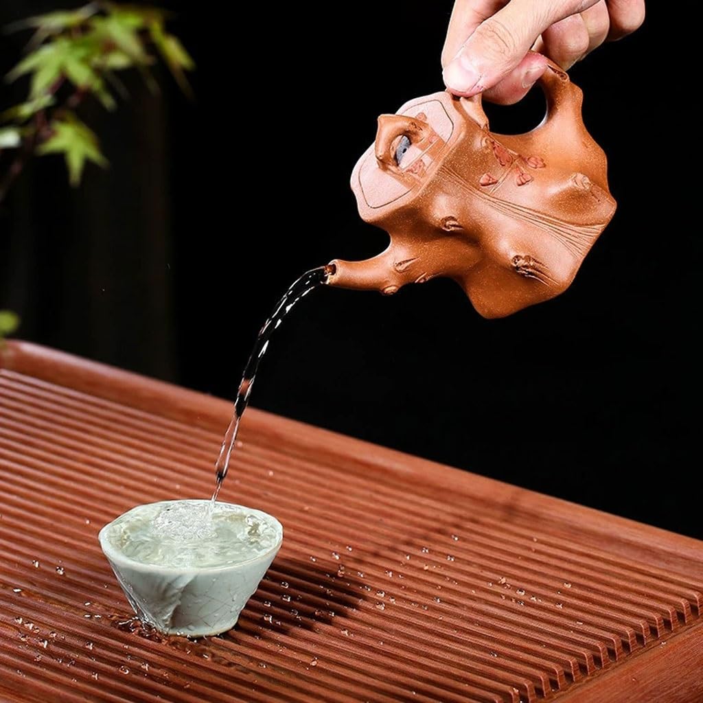 Tetera Infusiones Tetera De Arcilla Púrpura Hecha A Mano Con Pila Ciruelas Creativa For Hostelería Y Regalos, Juego Té Fino Teapot