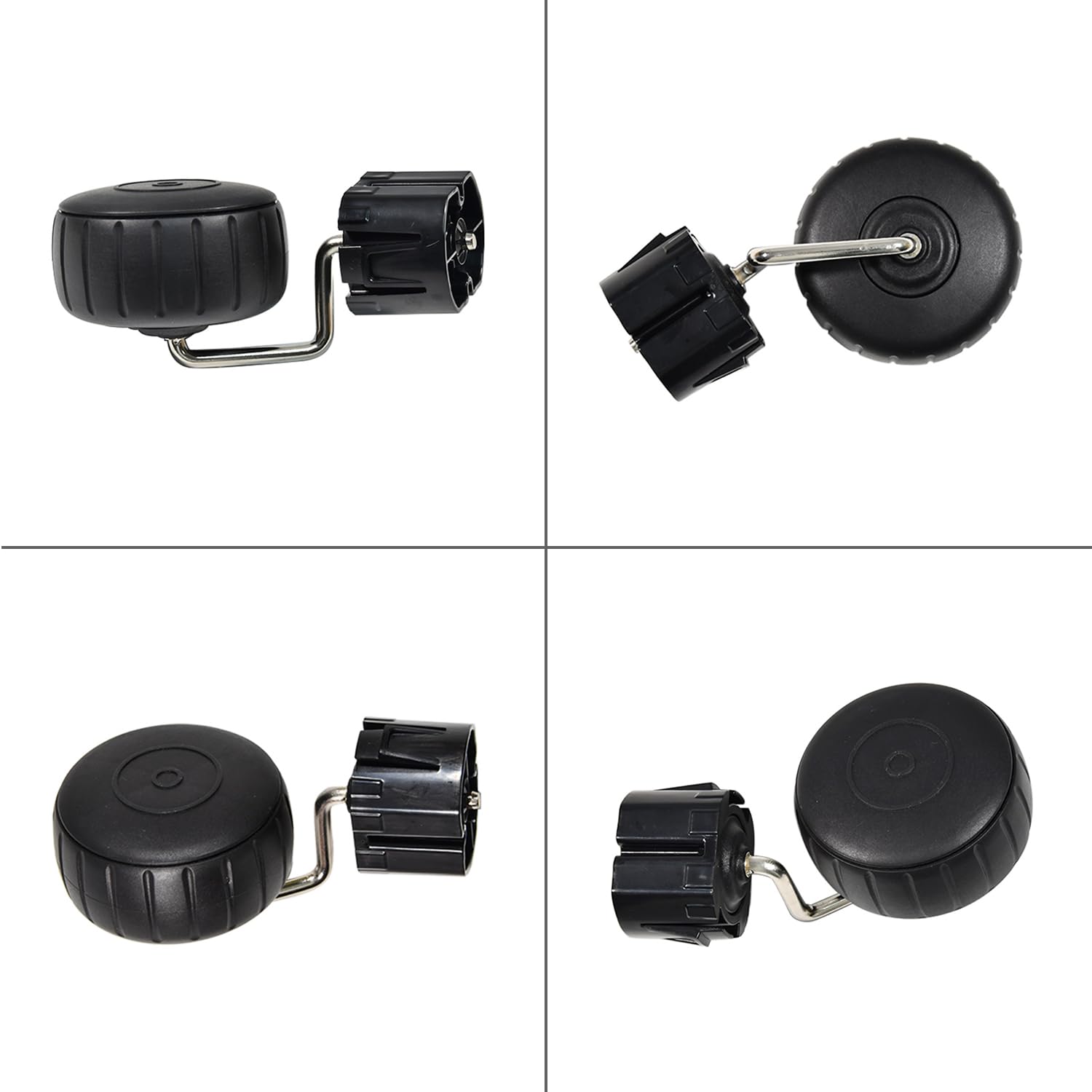 Kit di montaggio ruote 2 pezzi Kit di gruppo ruote per la ruota del robot tagliaerba Compatibile con Husqvarna Automower 115H 589300801 in plastica ABS Nero