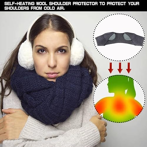 Miniatura 5 de ANRONCH Soporte de doble hombro, correa de hombro cálida de punto otoñoinvierno, protector de correa de hombro, soporte para correa de hombro,