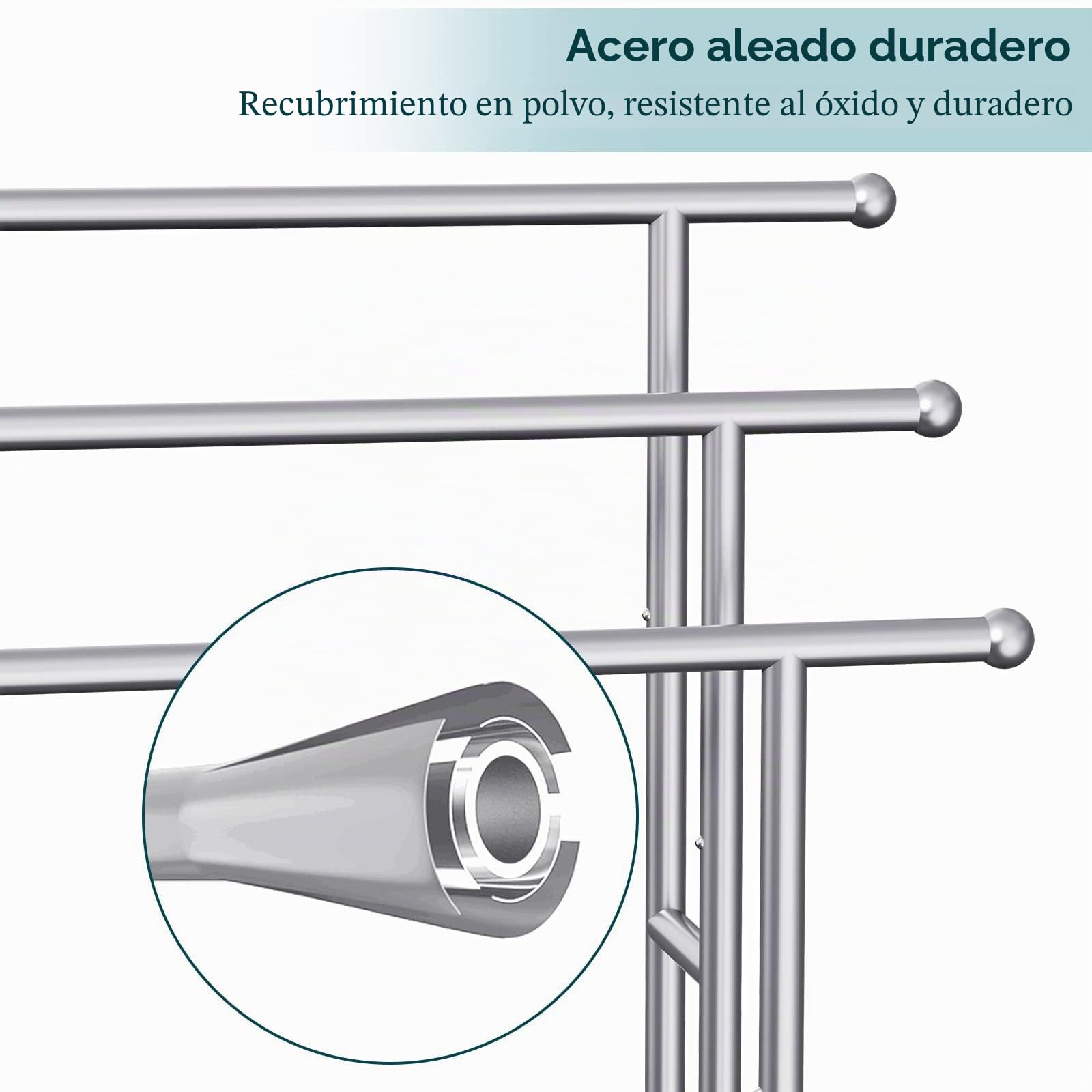Toallero Independiente de 40 Pulgadas de Alto para baño, toallero de Piso de 3 Niveles con Cesta de Almacenamiento, Escalera de Manta y Estante de exhibición para Toallas de baño Grandes y Toallas de