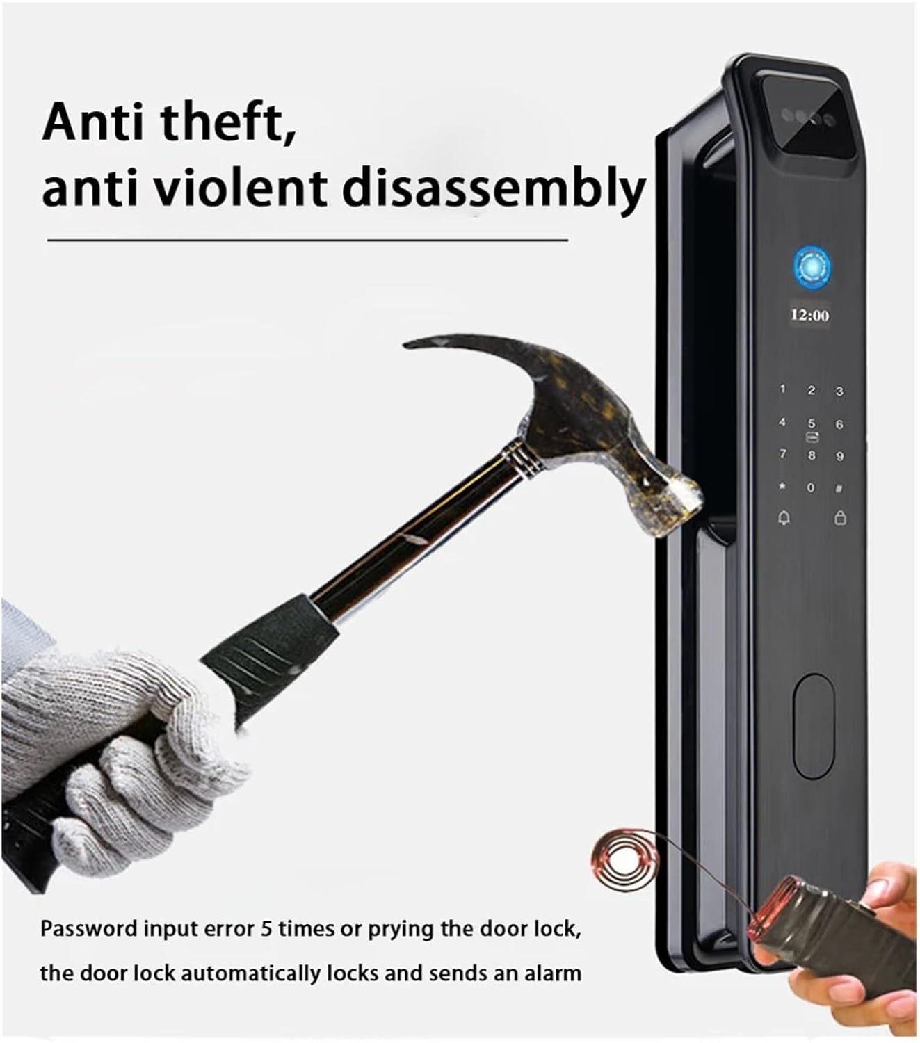 玄関オートロック後付け高い認識率 全自動 WIFI アプリ 3D 顔