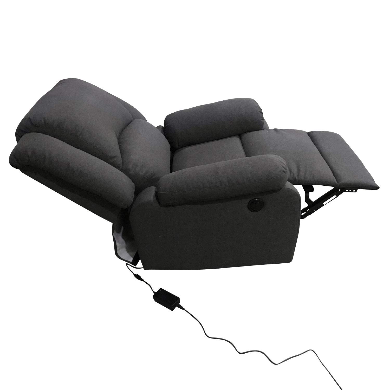 Happy Garden Fauteuil électrique inclinable Cloud Gris Anthracite. Fauteuil de Salon Relax en Tissu Gris Anthracite avec Inclinaison électrique et Repose-Pieds.