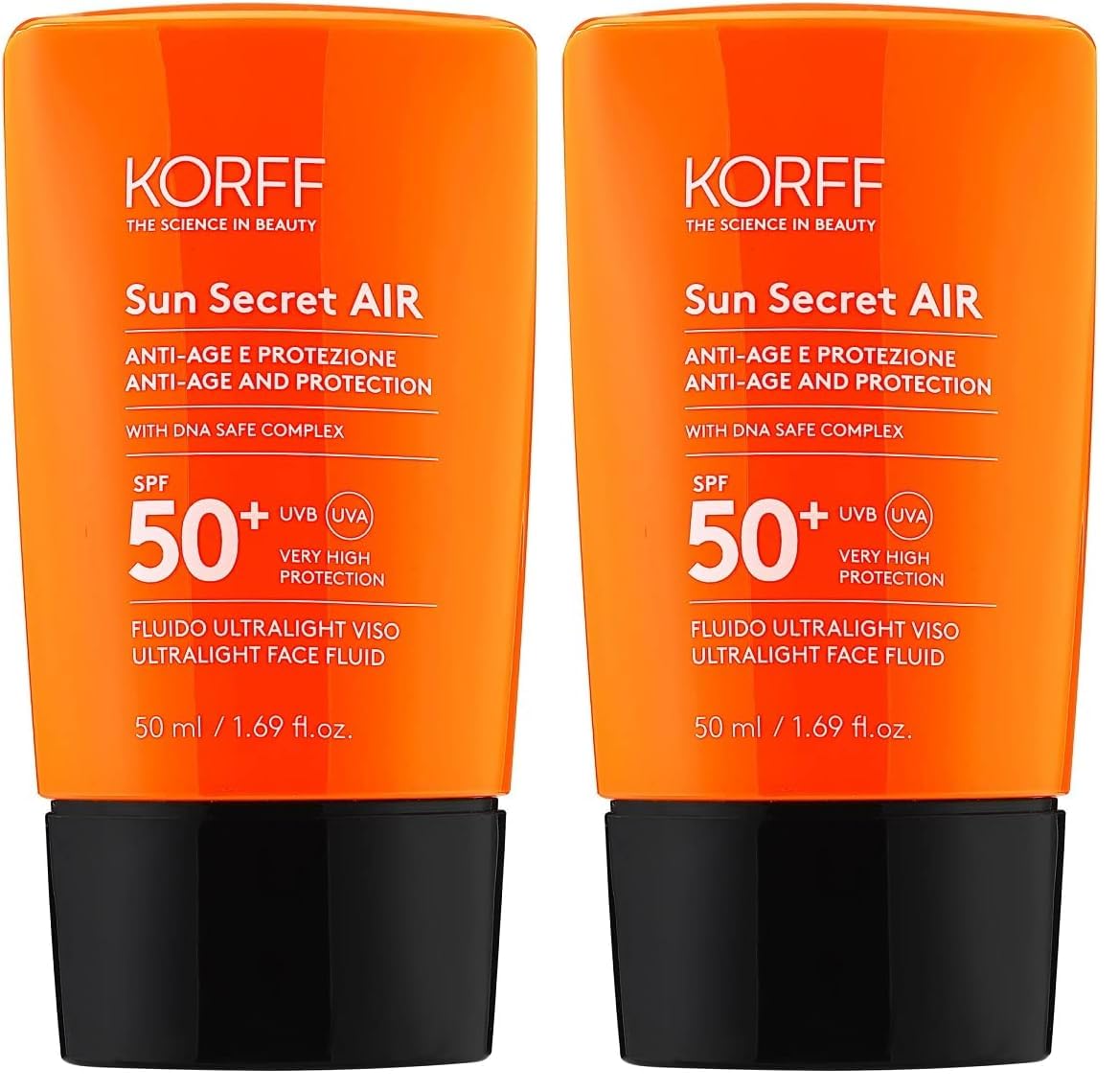 Korff Sun Secret Air Stick SPF30, leichte Textur, hoher UVB und UVA-Schutz, feuchtigkeitsspendend und Anti-Aging, wasserfest, 50 ml (Packung mit 2)