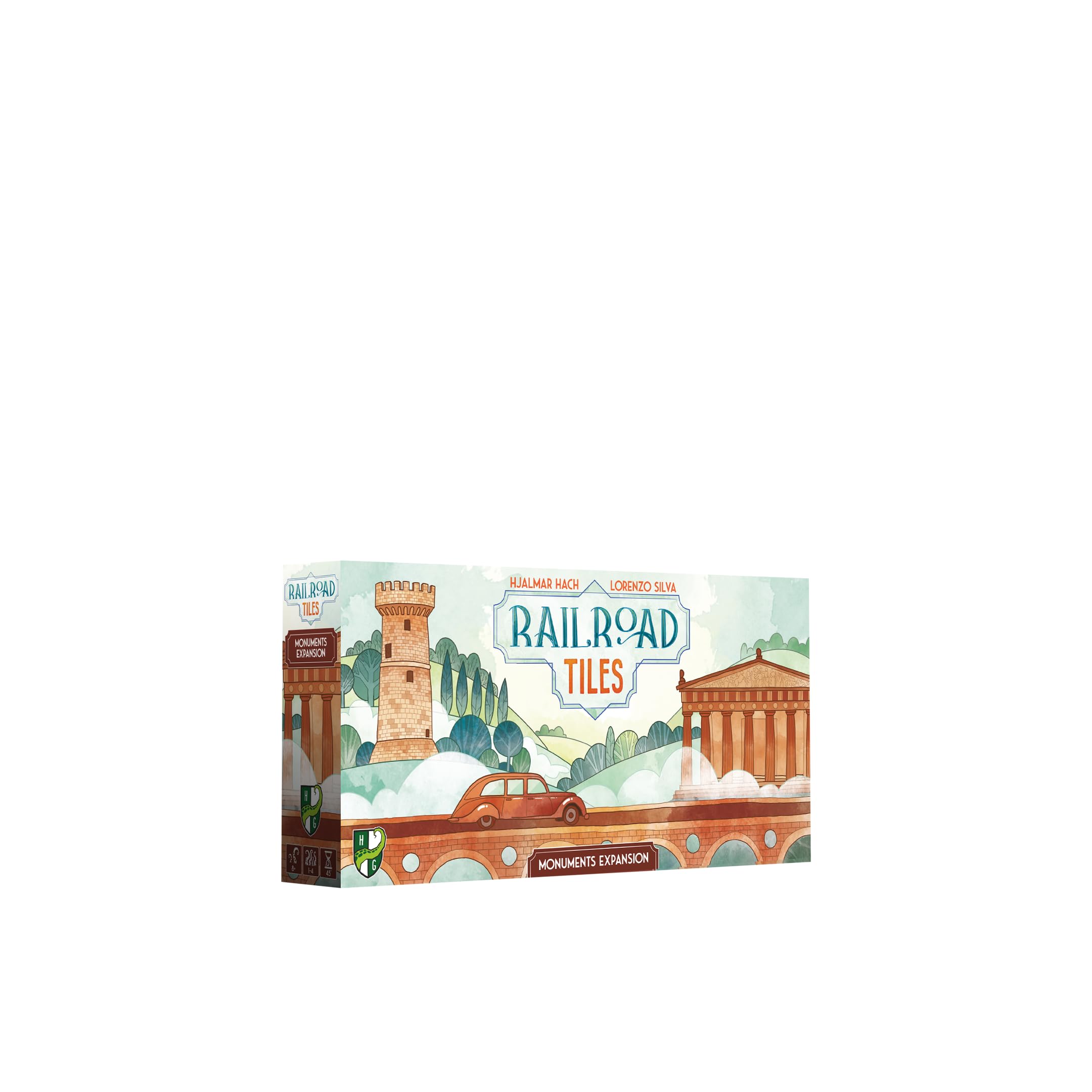 Cranio Creations - Railroad Tiles, Monuments Expansion - Expand your Rail Journey between Ancient Ruins and Monuments! - 1-4 Players, 45 Min - Age 8+ - Expansion - Italian Language Edition