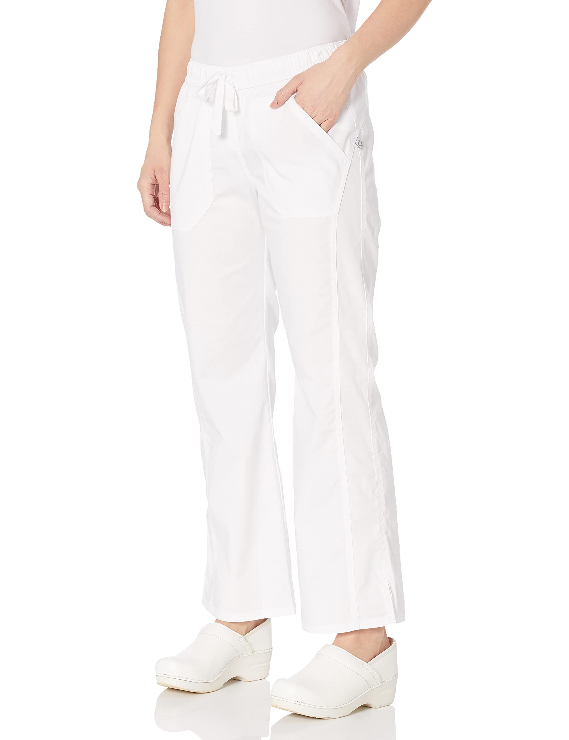Dickies Women's Petite EDS Signature Stretch Straight Leg Drawstring Pant, White, Large