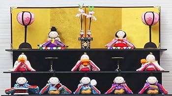 雛人形 コンパクト ちりめん ひな人形 桃花台飾り5人揃い 雛人形 コンパクト ちりめん ひな人形 桃花台飾り5人揃い 花几帳