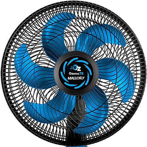 Ventilador de Mesa, OZONIC TS, Preto/Azul, 110v, Mallory
