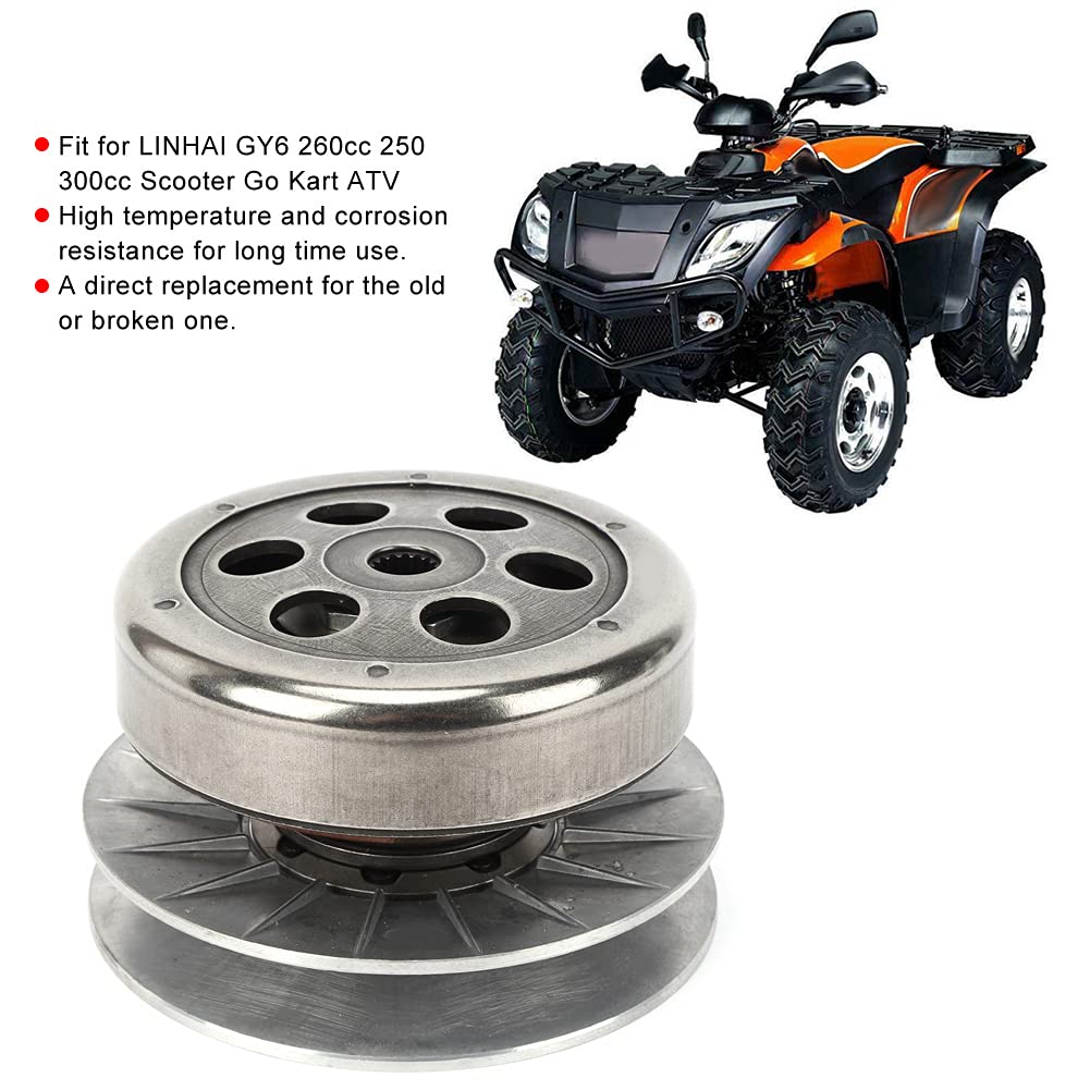 Poulie Entraînée Embrayage Arrière Ensemble D'embrayage Arrière Ensemble D'embrayage Complet Adapté pour LINHAI 250 Scooter Aller Kart ATV 16T Cannelure