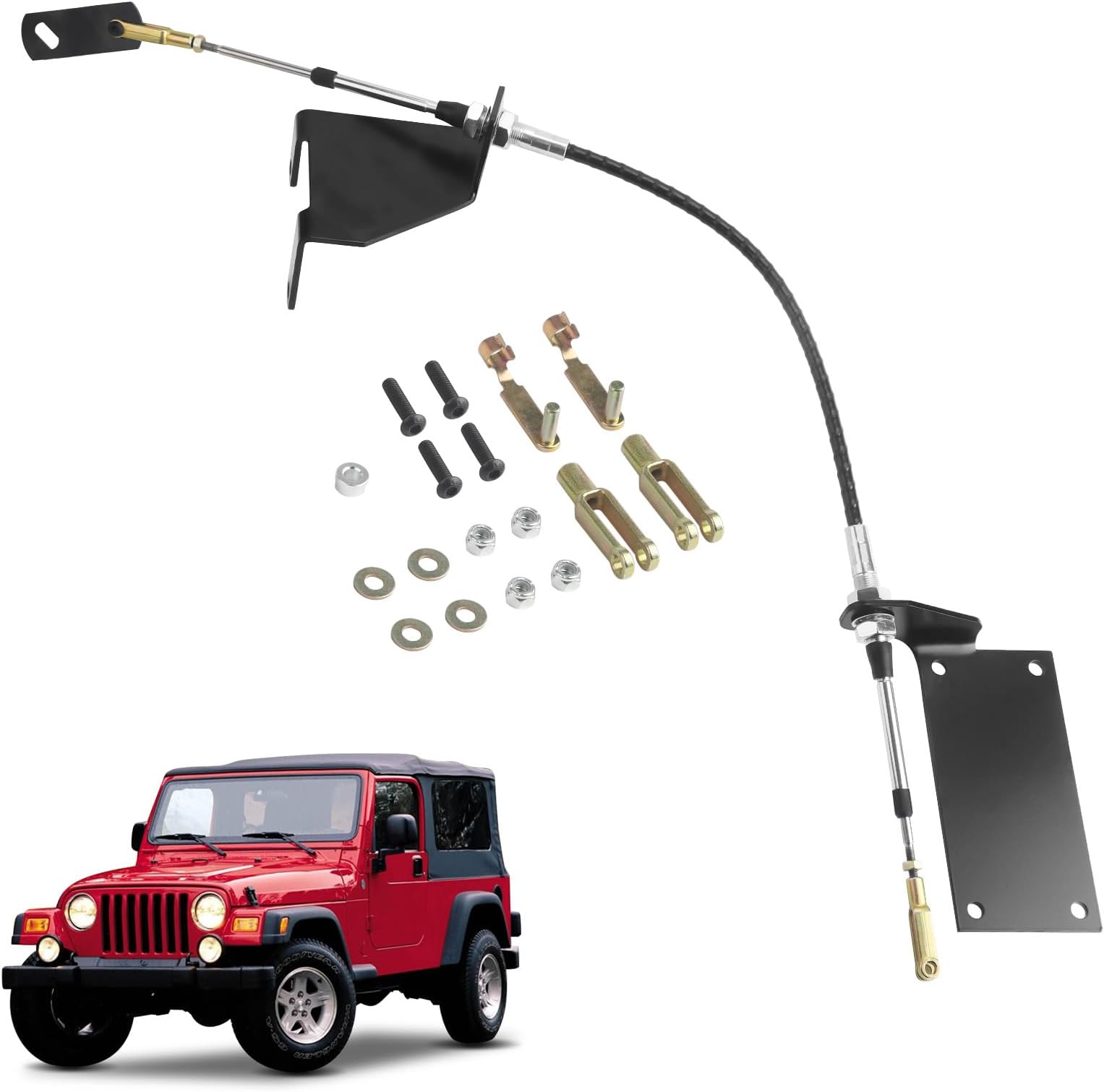 Upgrade Transfer Case Cable Shift Linkage Compatible with Jeep Wrangler TJ 4WD 1997