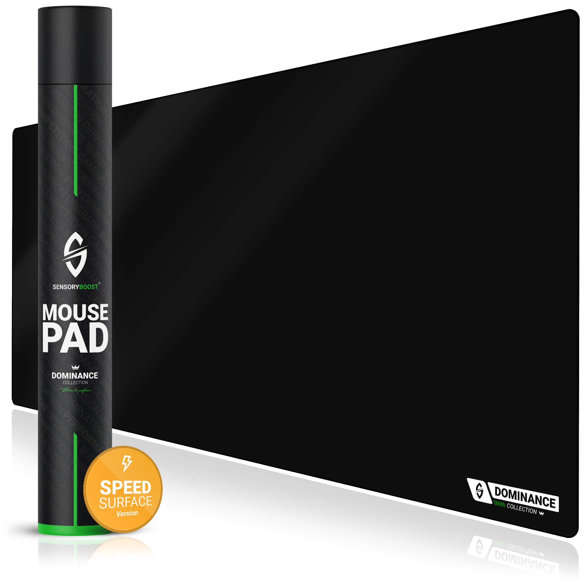 SensoryBoost FlickSTORM – Speed Gaming Mauspad XXL (100×50 cm) Zero-Stoffoberfläche für maximale Geschwindigkeit - Ultra schnell, 3 mm, Flacher Rand & rutschfest - Premium Schreibtischunterlage