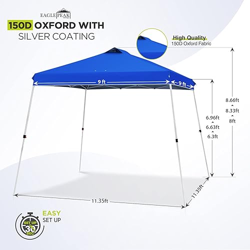 Miniatura 4 de EAGLE PEAK - Toldo plegable con patas inclinadas (13.0 x 11.0 ft), diseño de toldo al aire libre