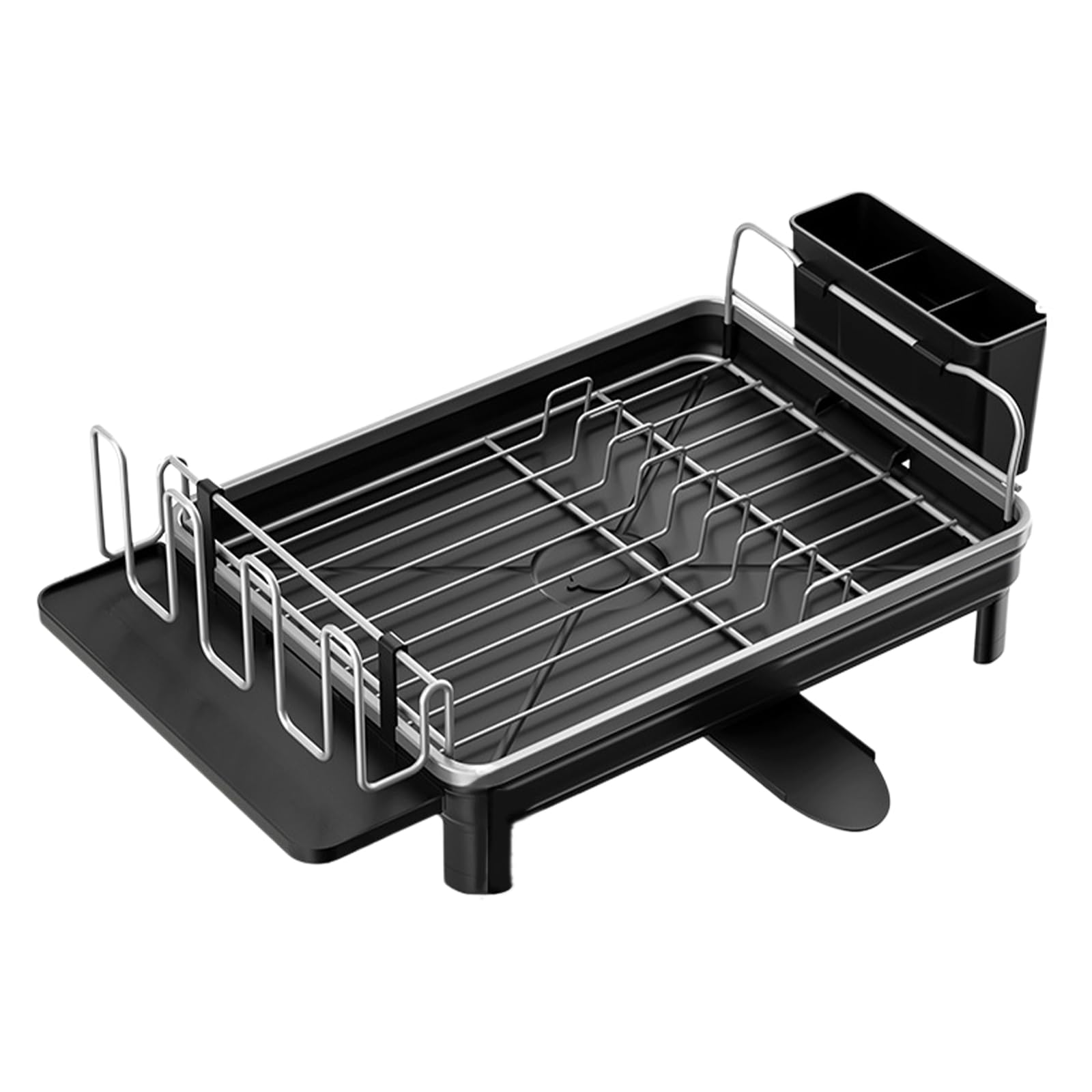 Mekalero Duty Metal Dishes Rack with Removable Cutlery Tray and Slanted Drain Board for Efficient Kitchen Organization Kitchen Organizer