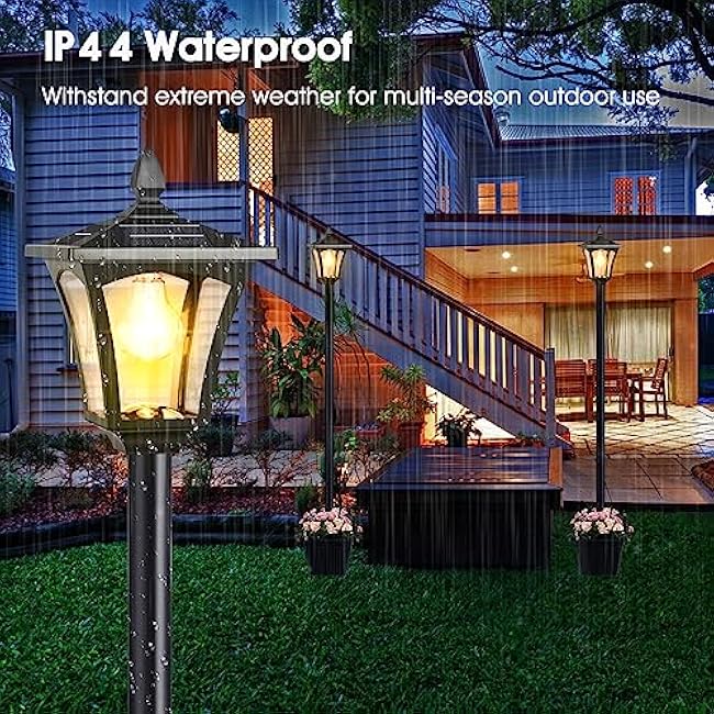 72 Solar Lamp Post Light Glass Warm White