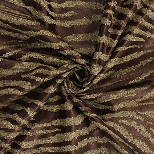 Image of Story@Home Bloom Collection Jacquard Lavish and Modern Rich Animal Print 2 Piece Eyelet Ring top Door Curtain for Bedroom and Hall - 7 Feet, Dark Brown