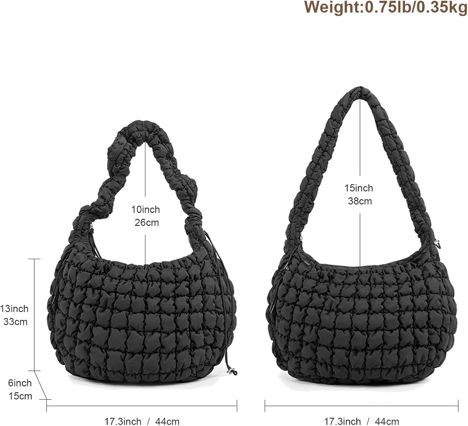 Large Quilted Tote Bag Puffer Purse Quilted Crossbody Bags for Women with Adjustable Strap - Image 6