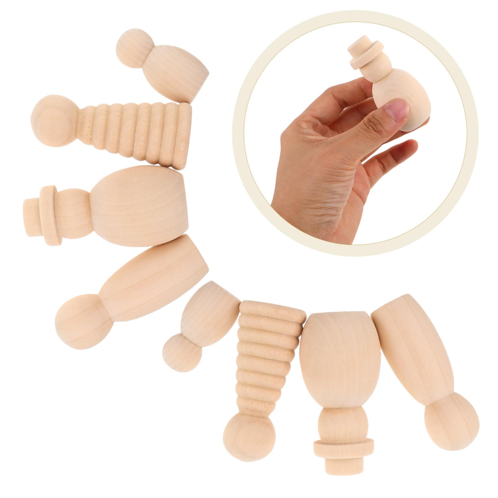 ORFOFE 20 Piezas Muñecas de Madera Inacabadas para Manualidades DIY Figuras Pequeñas para Pintar Decoración Hogar Aula Creatividad