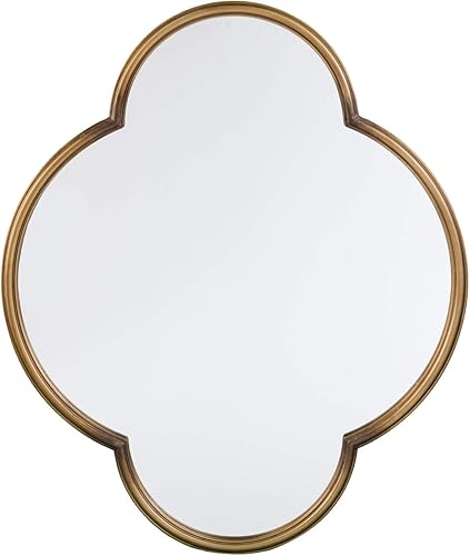 SEI Furniture Holly & Martin Willis - Espejo decorativo de pared, marco geométrico, dorado metálico