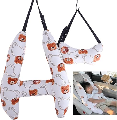 Almohadas de coche para niños, almohadas de automóvil en forma de H para dormir, soporte de cabeza de asiento de automóvil infantil, almohada de