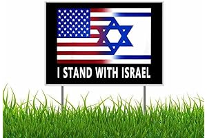 I Stand With Israel American USA and Israel Flag Support Israel Yard Sign