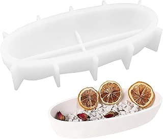 Molde de Silicona para Candelabro de Resina Epoxi, Bandeja Redonda, Flower Pot, Decoración para Boda y Hogar