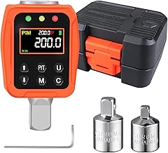 ATsafepro Digitaler Drehmoment Adapter mit 1/2 Zoll 10-200 Nm,Drehmomentschlüssel Digital, ±2% Genauigkeit mit Farbiger LCD-Bildschirm mit Piepser,1/4" 3/8" Adapter für Auto, Motorrad, Fahrrad