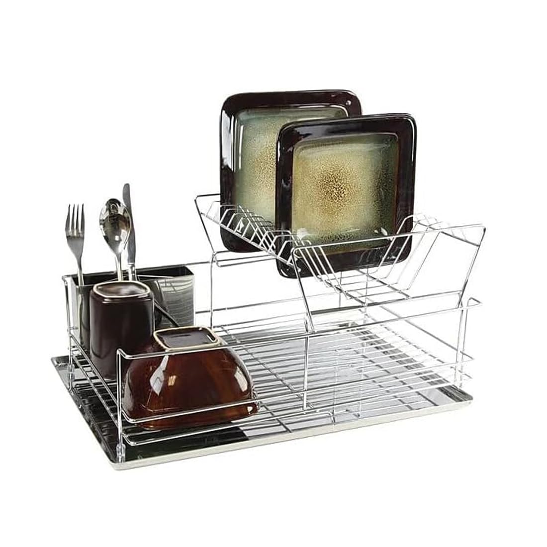 Megachef Chef Stainless Iron Shelf Dish Rack DR-209 Silver 15.50