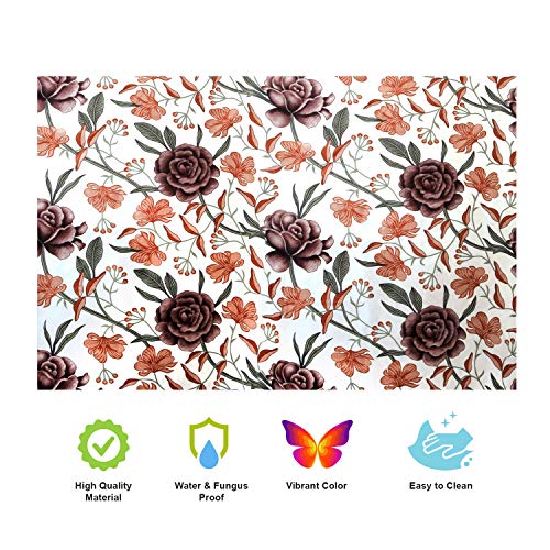 Image of Combo Set of 1 Pc Fridge Top Cover With 6 Utility Pockets and 3 Pc Fridge Mats (Brown, Set of 4)