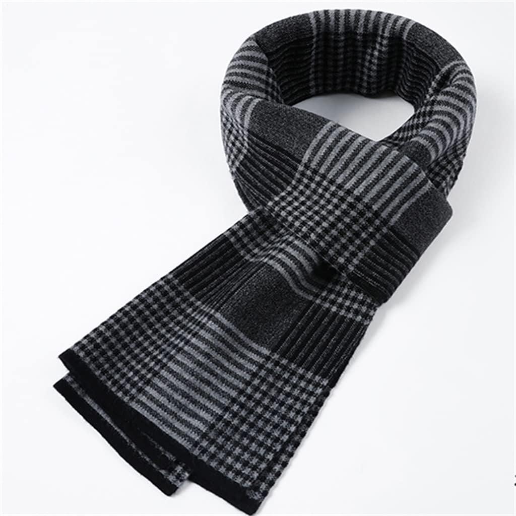 Scarf Men's Plaid Casual Autumn and Winter Thickened Warm Scarf Boys' Day Gift(E)