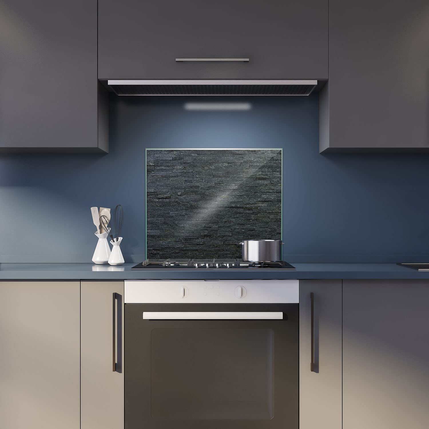Kookafdekplaat, afdekking, keramische plaat, afdekplaat, snijplank, 2-delig, 80 x 52 cm, leisteen, zwart, spatbescherming, glasplaat, keramische kookplaatafdekking, veiligheidsglas, 2 x 40 x 52 cm Kookafdekplaat, afdekking, keramische plaat, afdekplaat, snijplank, 2-delig, 80 x 52 cm, leisteen, zwart, spatbescherming, glasplaat, keramische kookplaatafdekking, veiligheidsglas, 2 x 40 x 52 cm