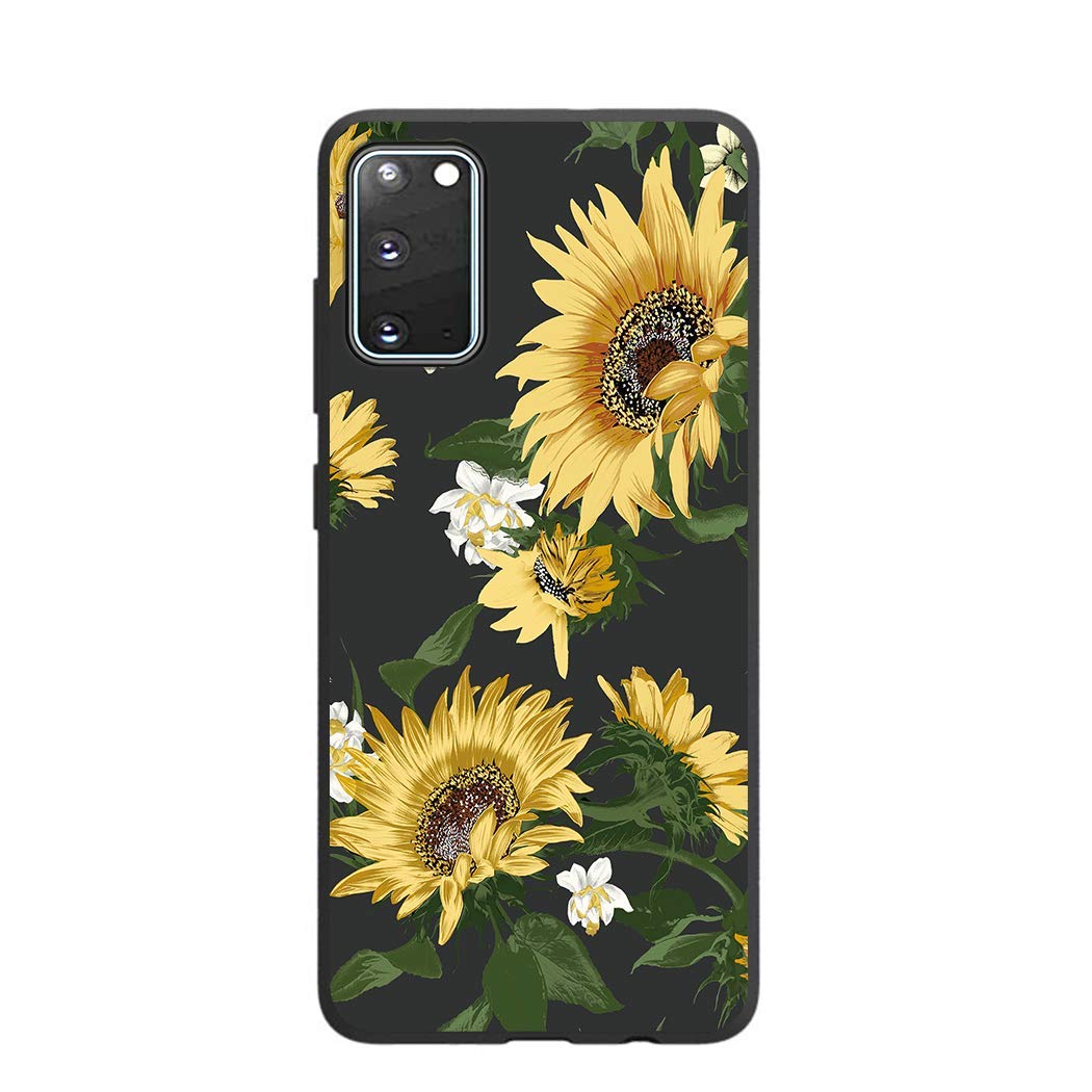 Entaifeng for Samsung Galaxy Note 20 Case,Scratch Resistant Grippy Soft TPU Rubber Full Body Protective Phone Cover for Galaxy Note 20 (Sunflower)