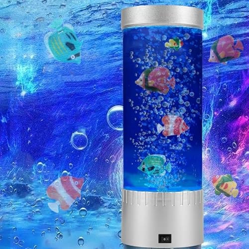 Bubble Fish Lamp with Color Changing Relaxing Mood Light Gift with USB Fish Aquarium for Home Office Table Room Decor Gifts for Kids Adults
