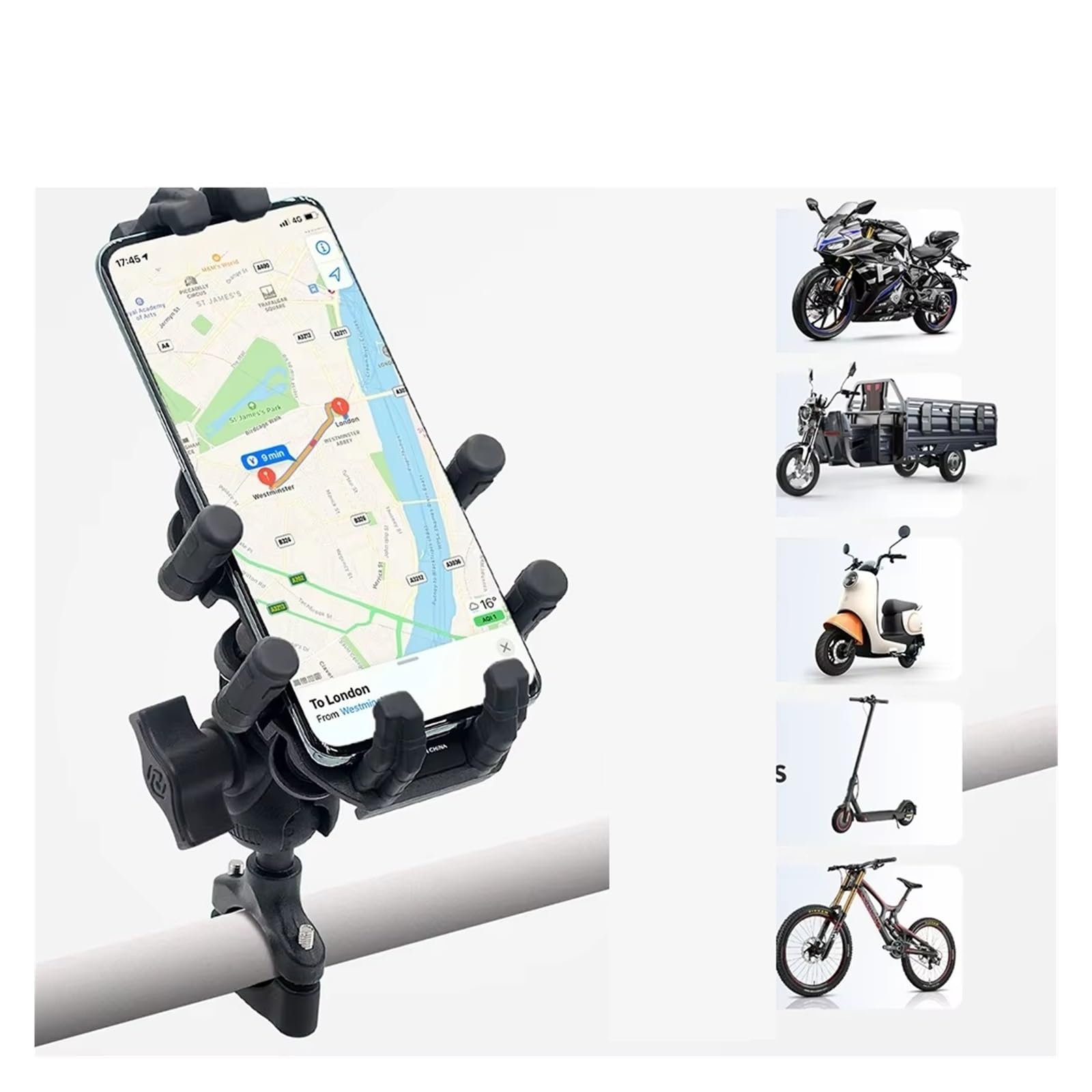 Staffa Navigazione GPS Supporto Per Cellulare In Lega Alluminio Moto Mountain Bike Manubrio Elettrico Telaio Fisso Ammortizzatore IPhone Supporto Gps Moto