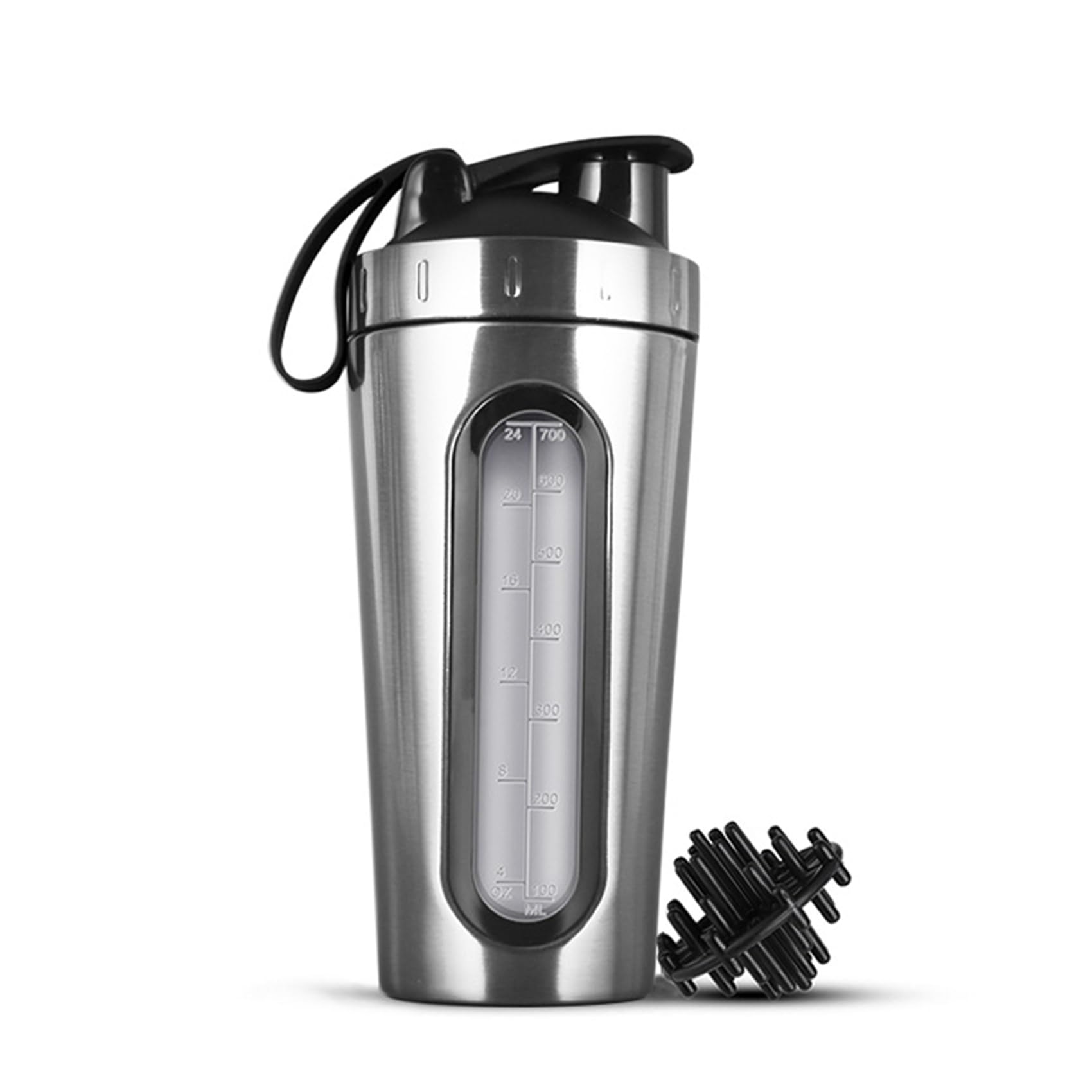 2X Shaker-Flaschen für Proteinmischungen, Edelstahl-Protein-Shaker, Bleibt Nicht Kalt/Heiß, Metall-Shaker-Becher mit Sichtbarem -A